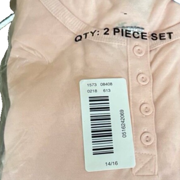 Justice Pajama Set Girls Initial M Reindeer snow fall Size 14/16 Two Piece  NWT - Picture 4 of 13